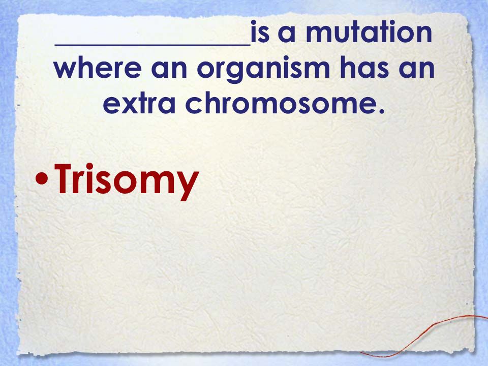 _____________is a mutation where an organism has an extra chromosome.