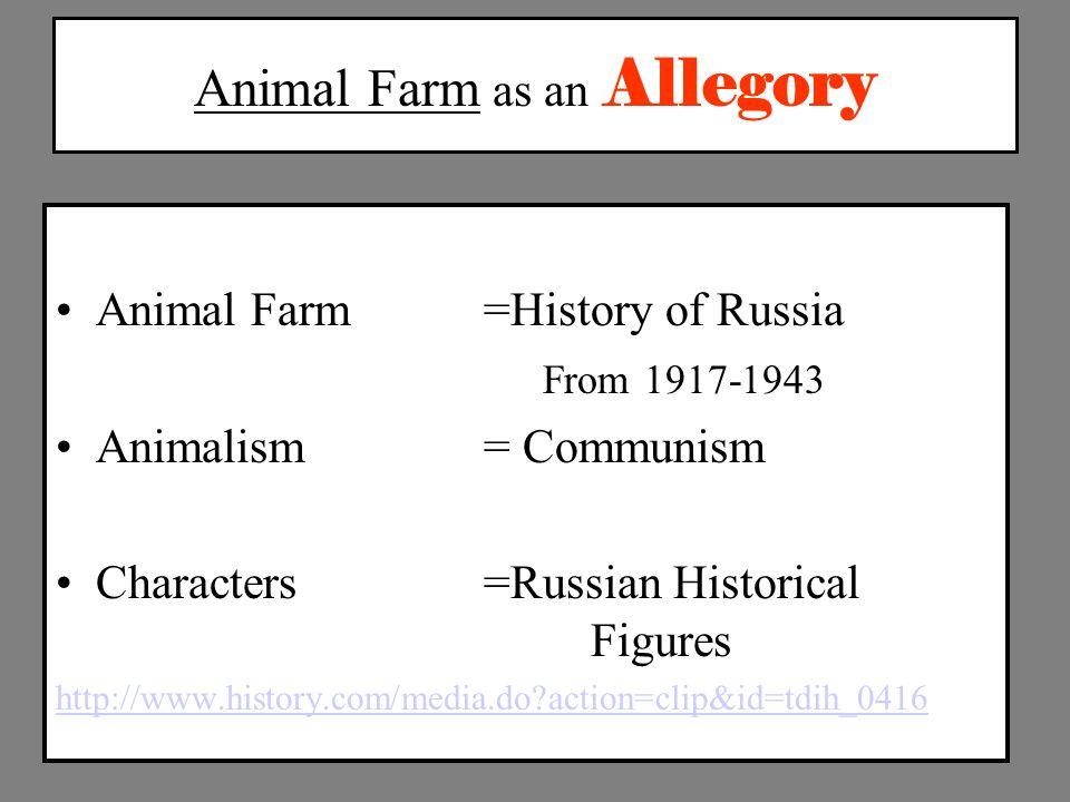 Animal Farm Allegory Chart