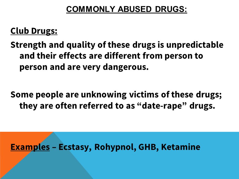 COMMONLY ABUSED DRUGS:
