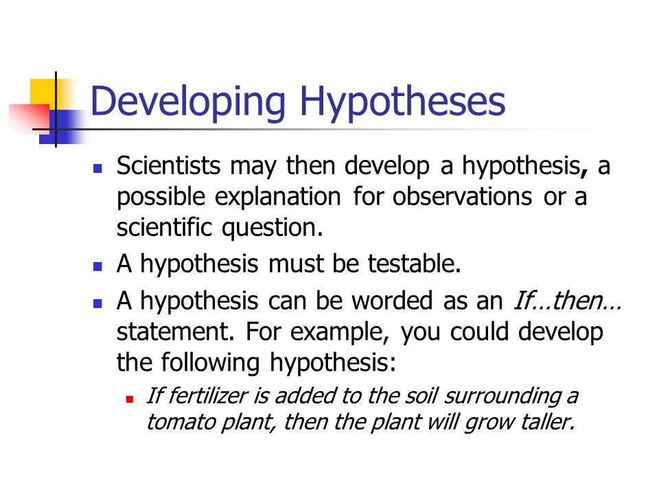 Developing Hypotheses
