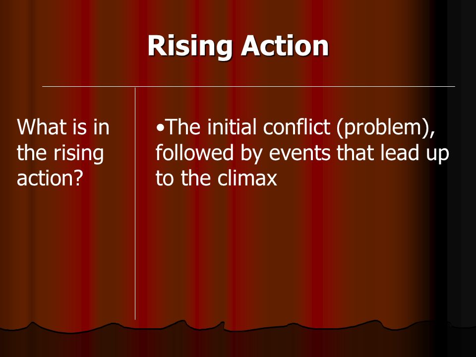 Rising Action What is in the rising action