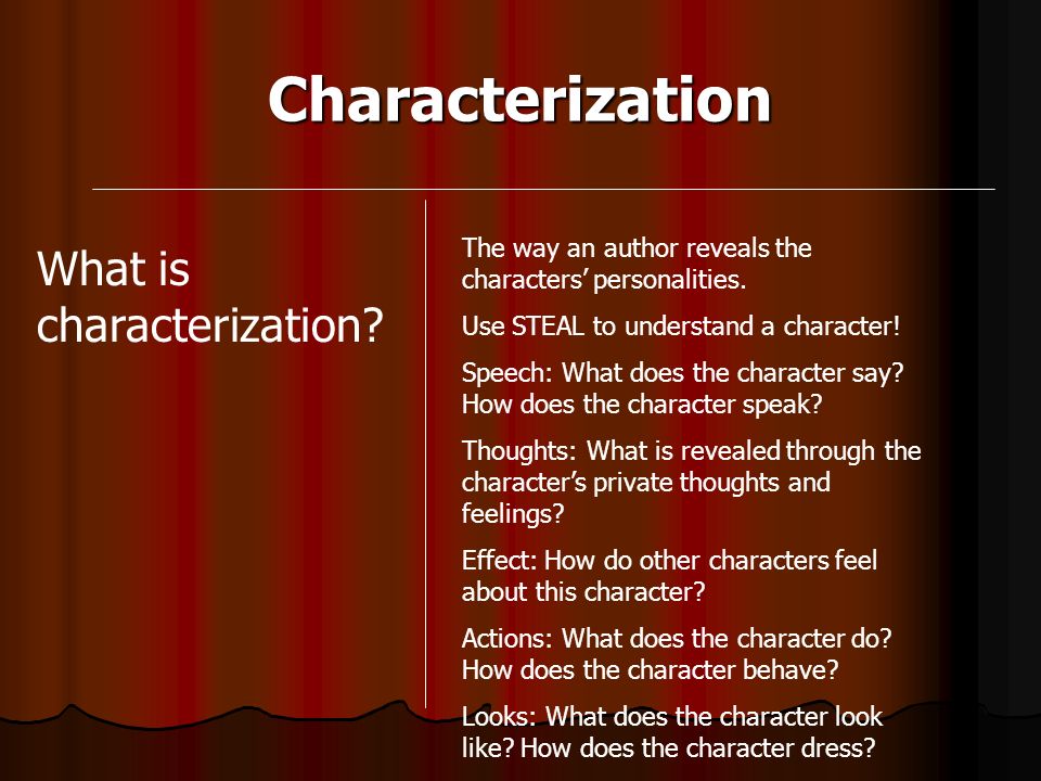Characterization What is characterization