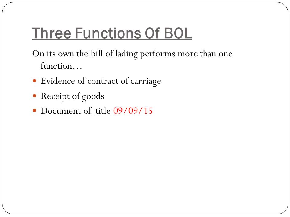 What is a bill of lading and what is its purpose