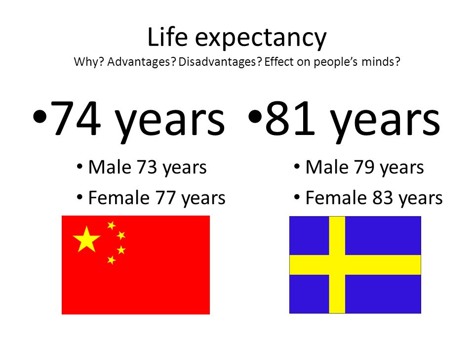 advantages and disadvantages of life expectancy