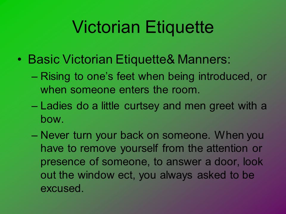 Etiquette victorian women How To