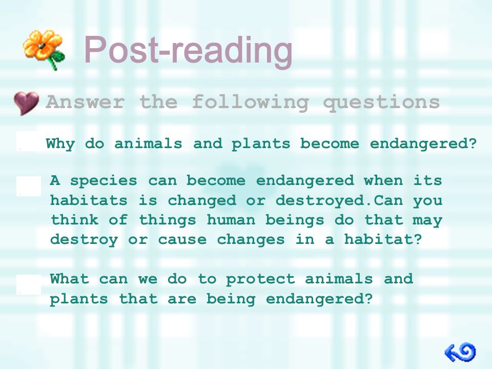 Post-reading Answer the following questions