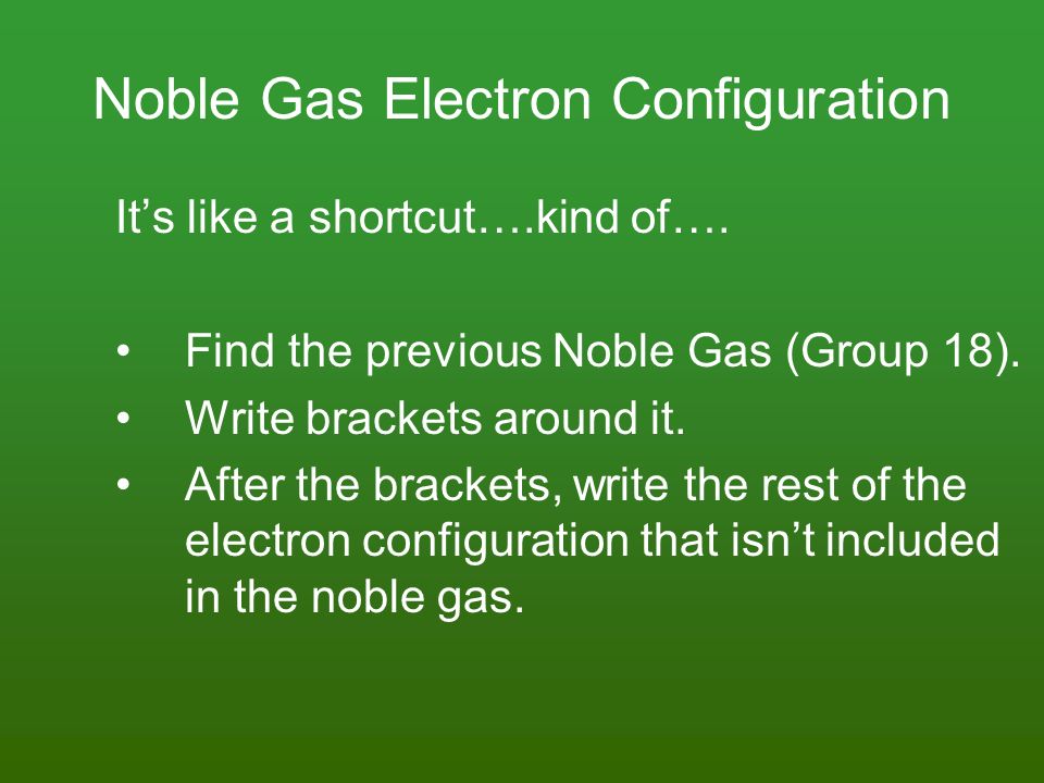 Noble Gas Electron Configuration
