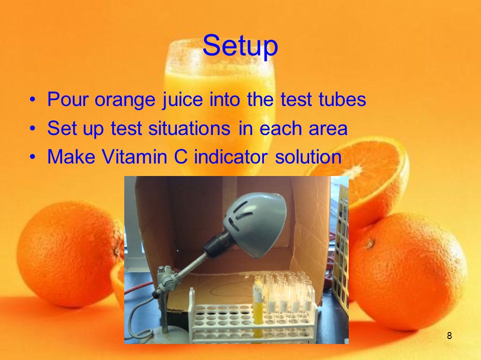 The Effect of Temperature and Light on Vitamin C Degradation - ppt video  online download