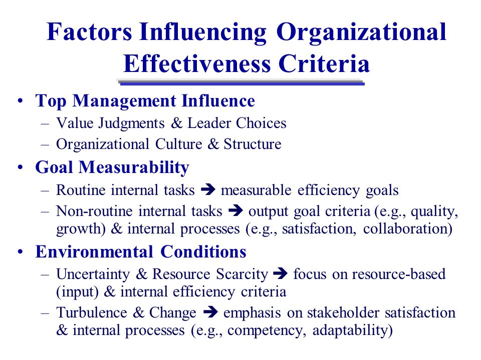 Organizational Effectiveness - ppt video online download