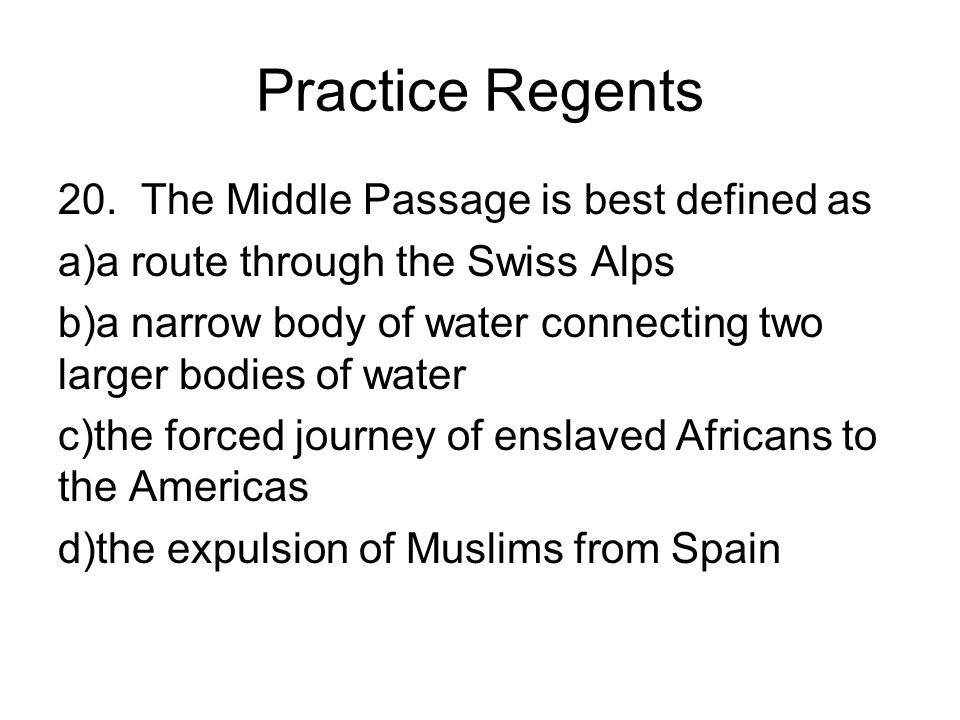 the middle passage is best defined as