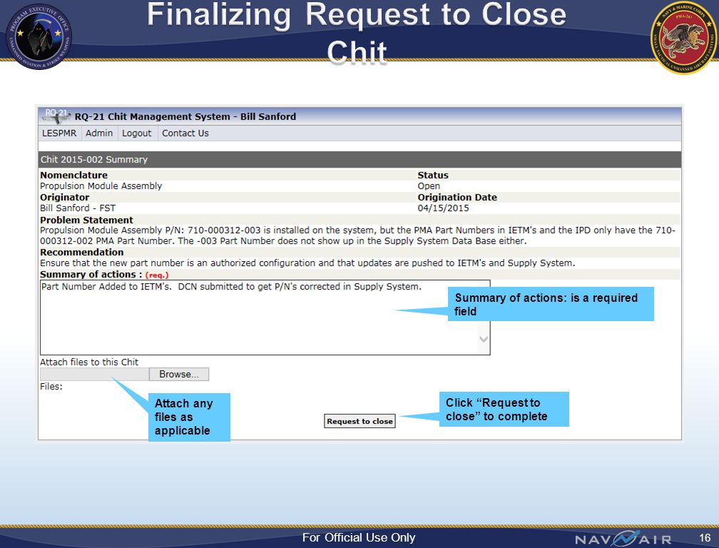 RQ-21A Chit Management System RQ-21A FST Logistics Lead - ppt download