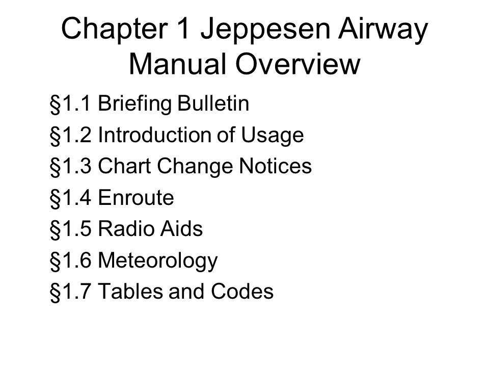 Introduction To Jeppesen Navigation Charts Book