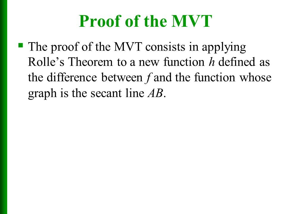Proof of the MVT