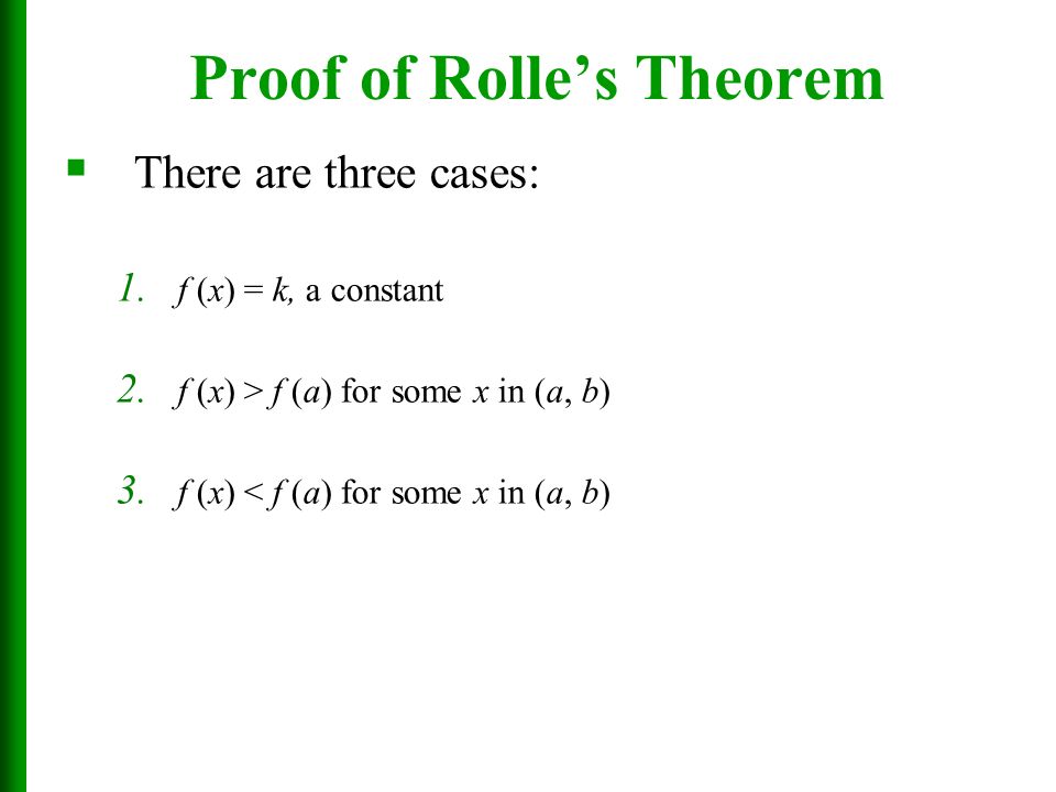 Proof of Rolle’s Theorem