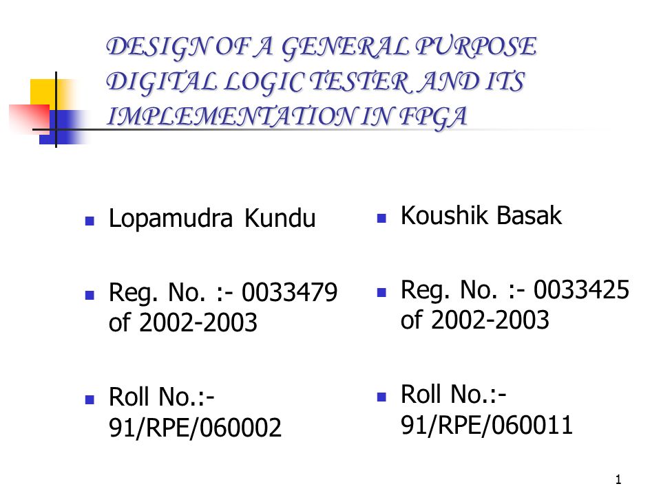 Lopamudra Kundu Reg. No. : of Roll No.: Circuit Diagram