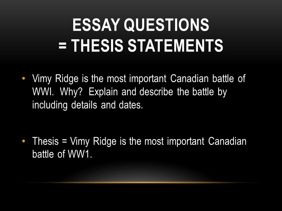 canadian history essay thesis