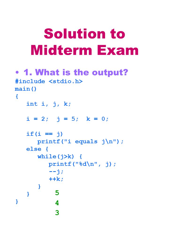 Solution To Midterm Exam - Ppt Download