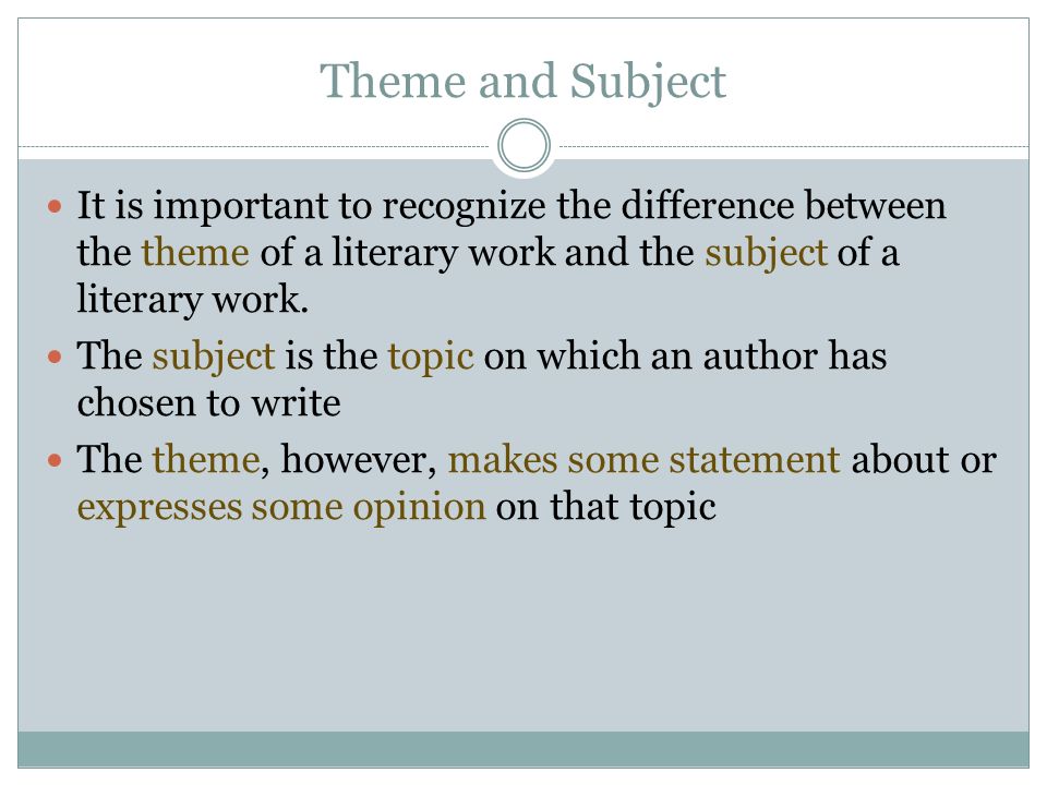 what is the difference between topic and theme