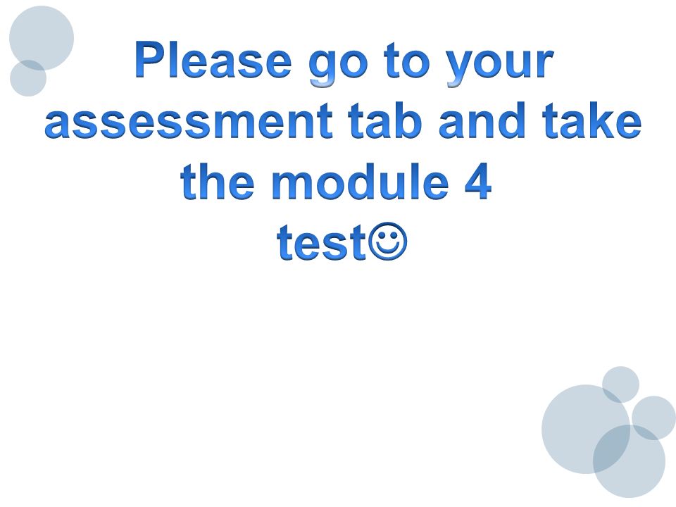 assessment tab and take