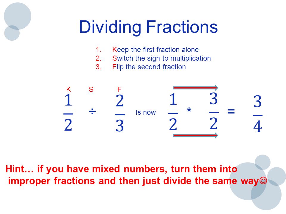Dividing Fractions ÷ * =