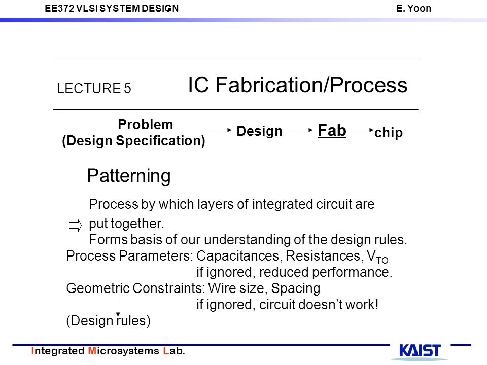 ☑ Integrated Circuit Fabrication Steps