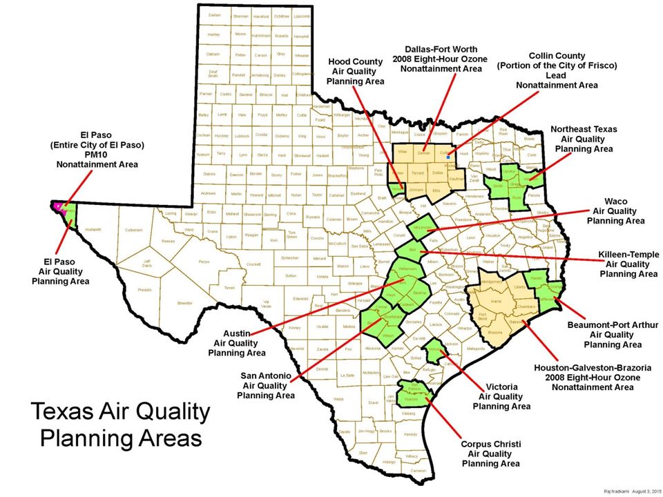 Texas Air Quality Planning Areas 