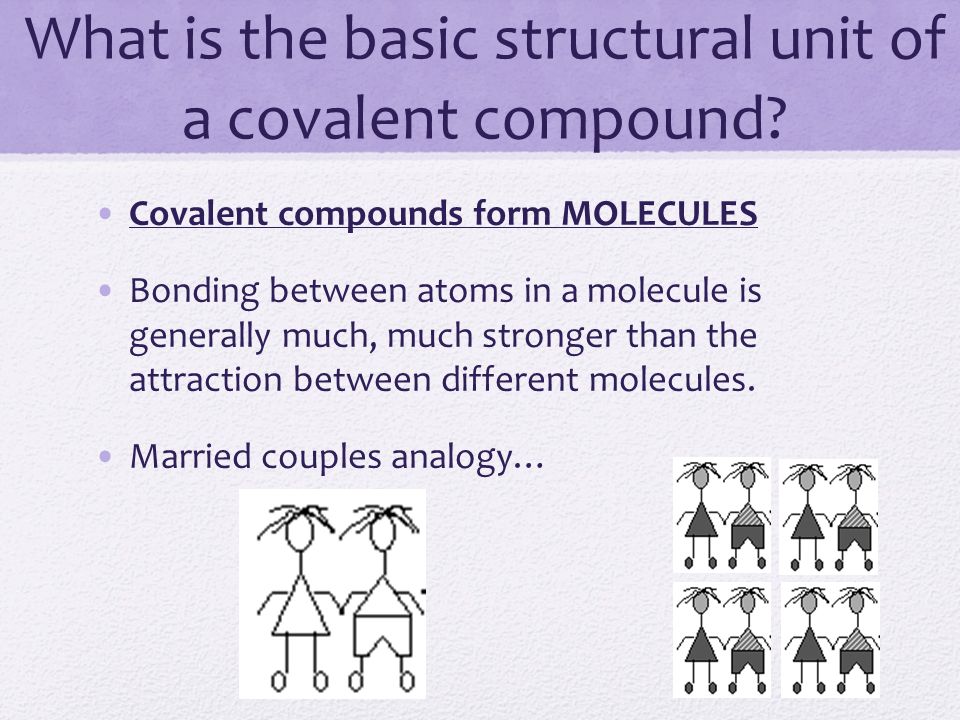 What is the basic structural unit of a covalent compound