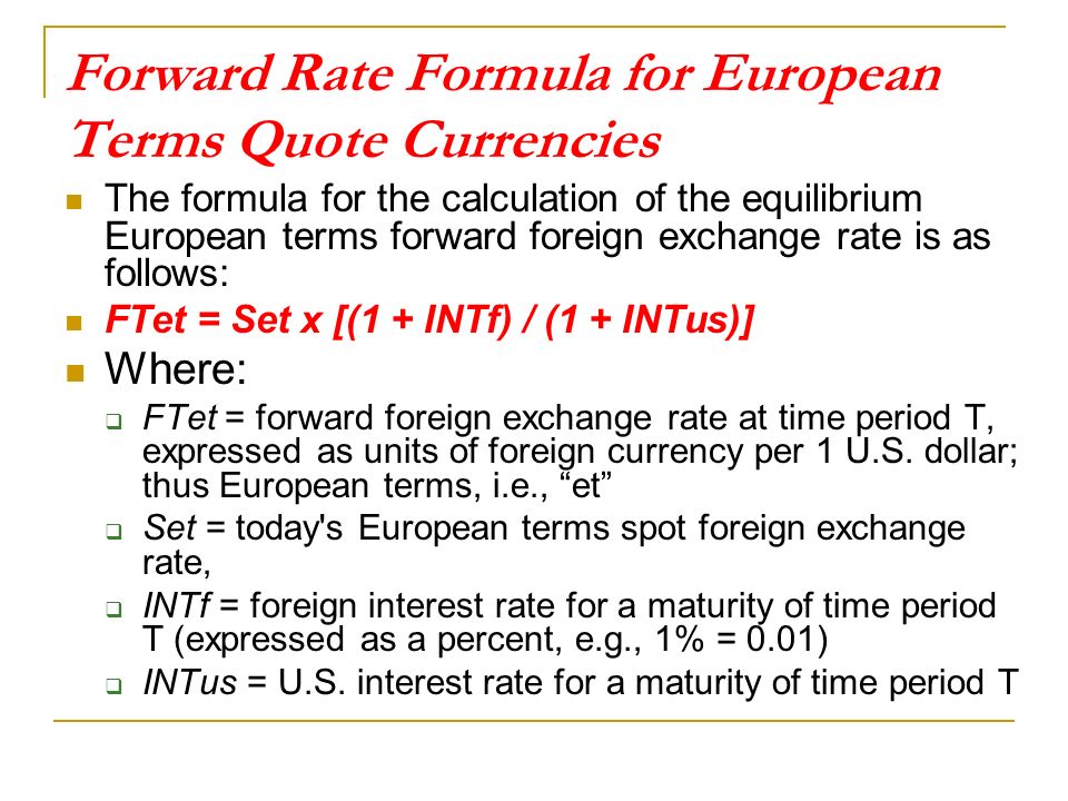 Lecture 7 The Forward Exchange Market Ppt Video Online Download