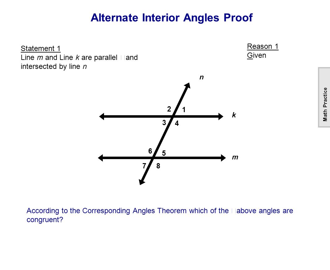 Converse Of Alternate Interior Angles Theorem Example