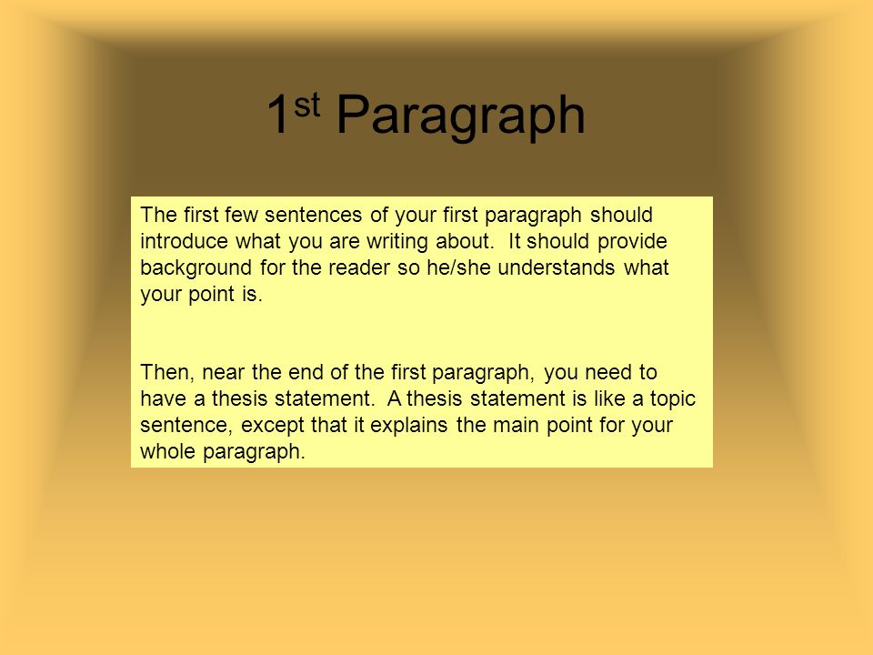 how to write a first paragraph of an essay