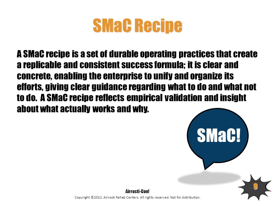 Jim Collins - Concepts - SMAC Recipe