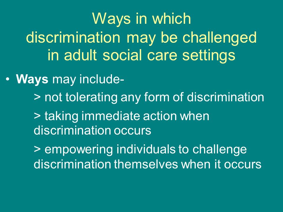 how to challenge discrimination
