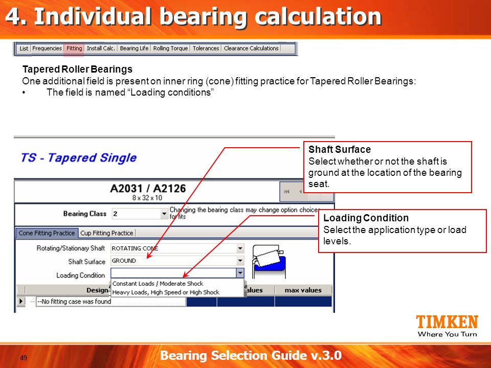 Bearing Selection Chart