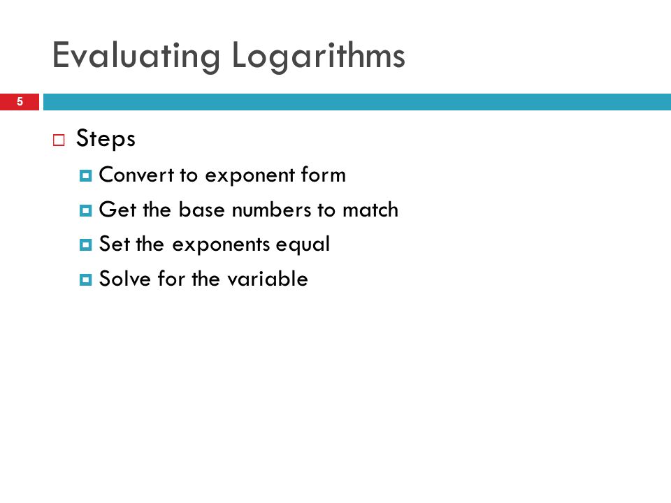 Evaluating Logarithms