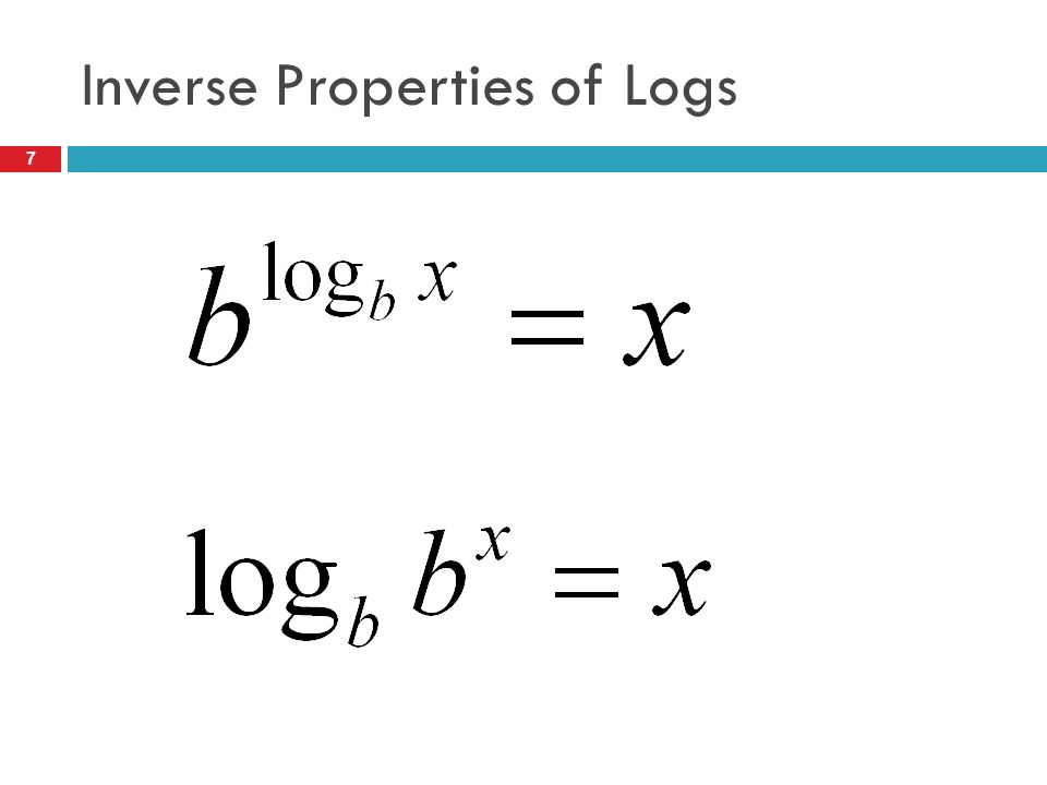 Inverse Properties of Logs