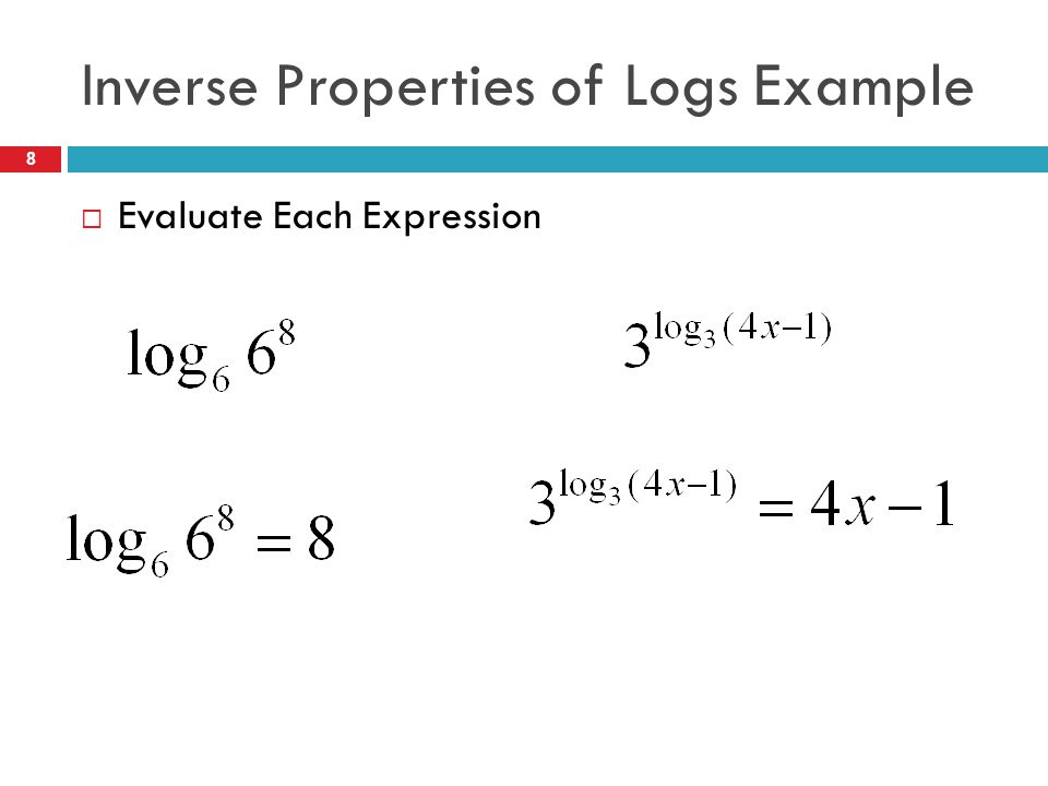 Inverse Properties of Logs Example