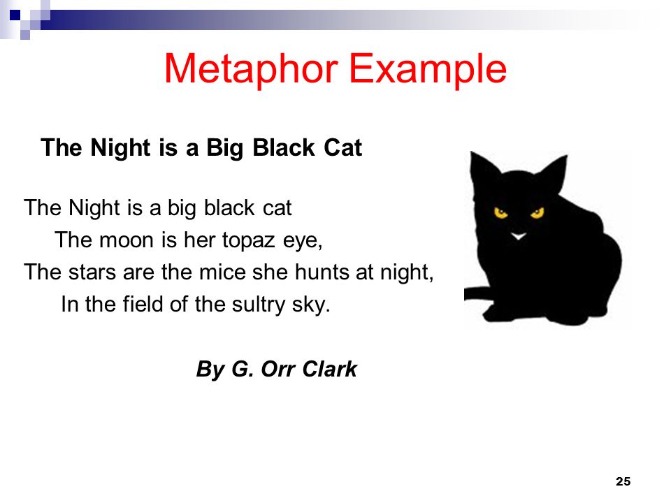 Metaphor Example The Night is a Big Black Cat
