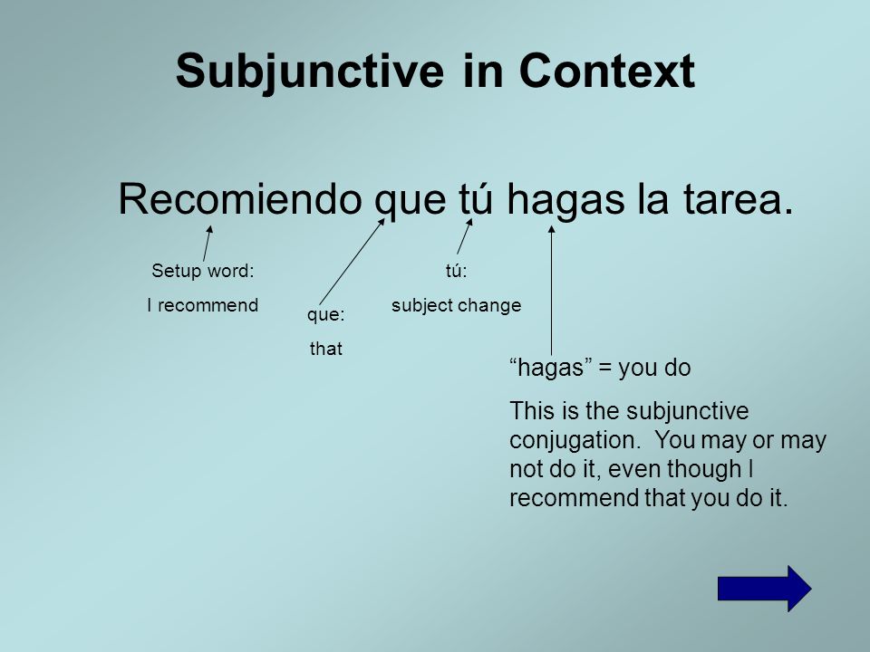 Subjunctive in Context.