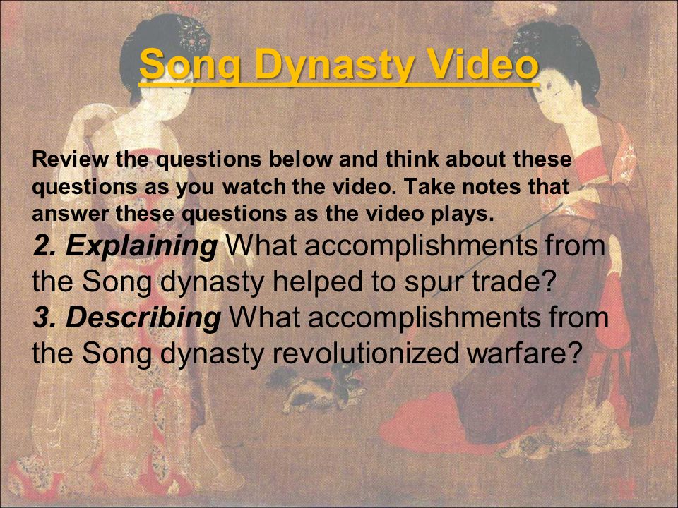 what was an accomplishment by the song dynasty of china