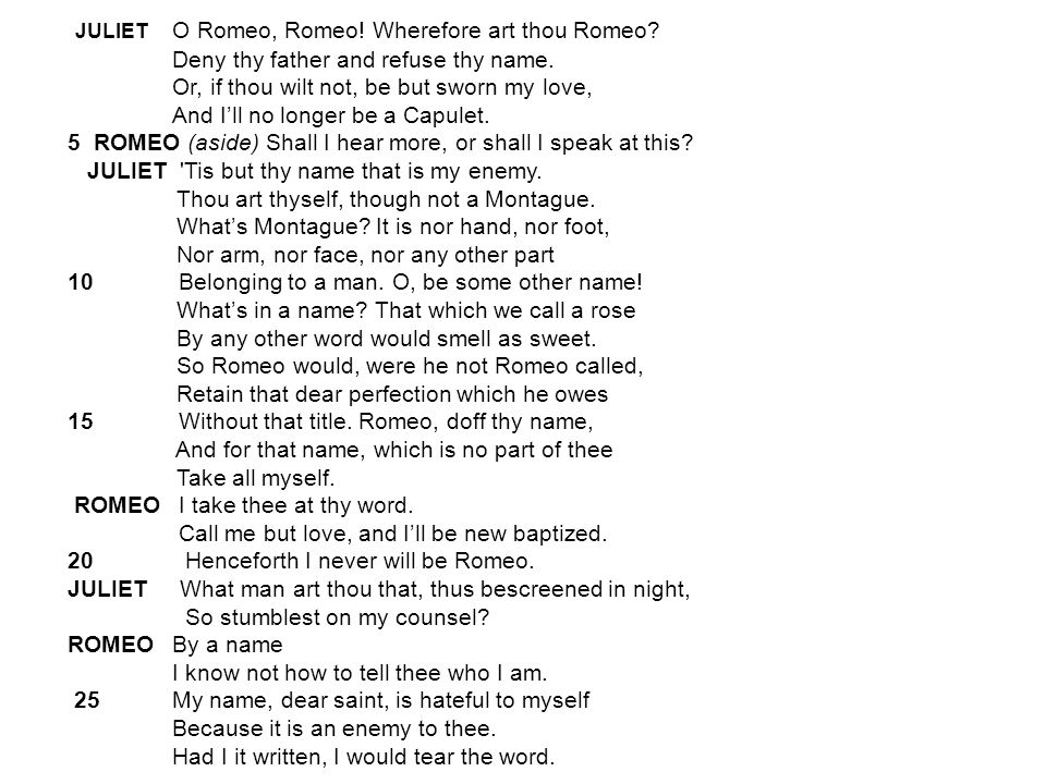 Juliet O Romeo Romeo Wherefore Art Thou Romeo Ppt Download