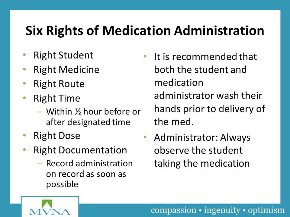 six rights to medication administration