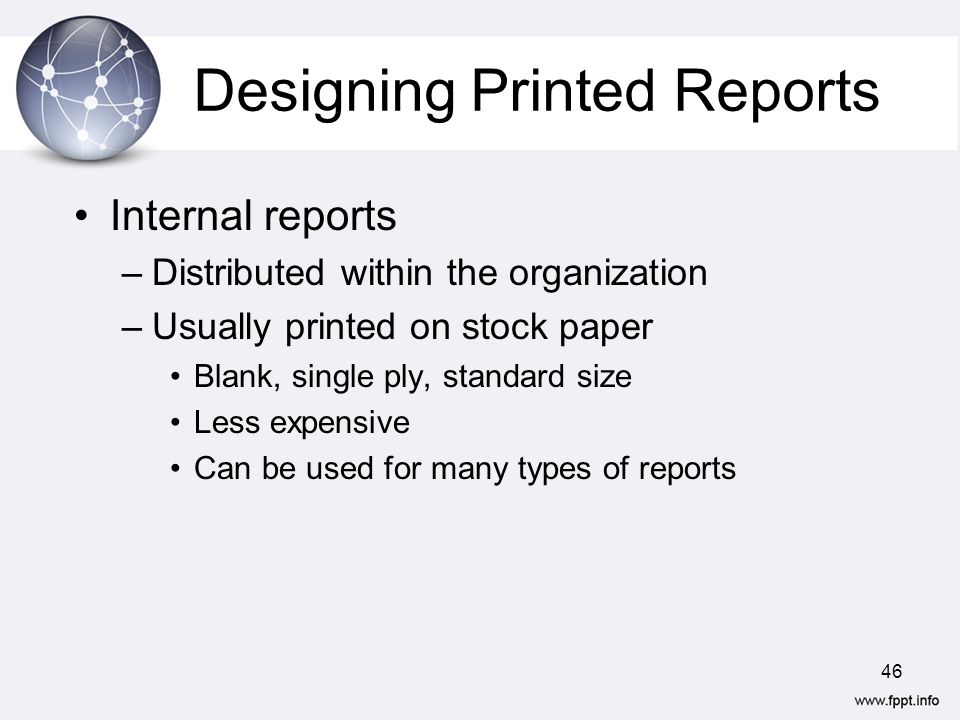 Designing Printed Reports