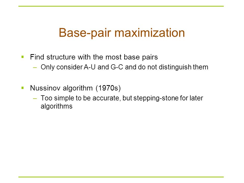 Base-pair maximization
