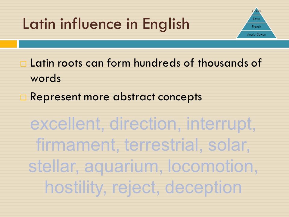 latin influence on english