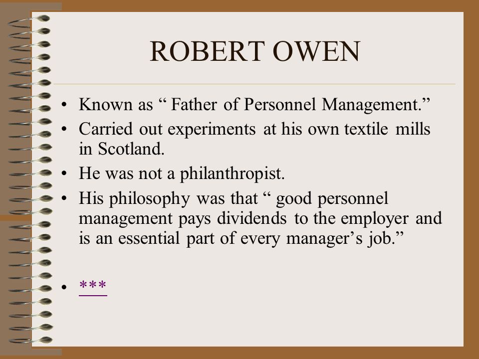 robert owen management