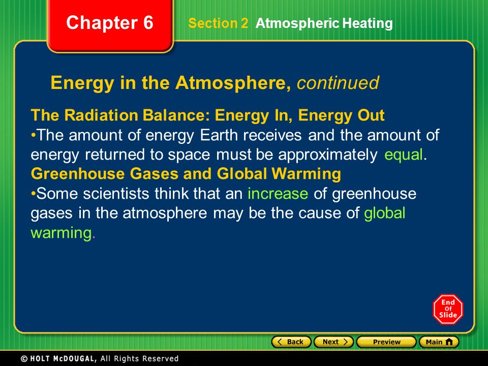 Energy in the Atmosphere, continued