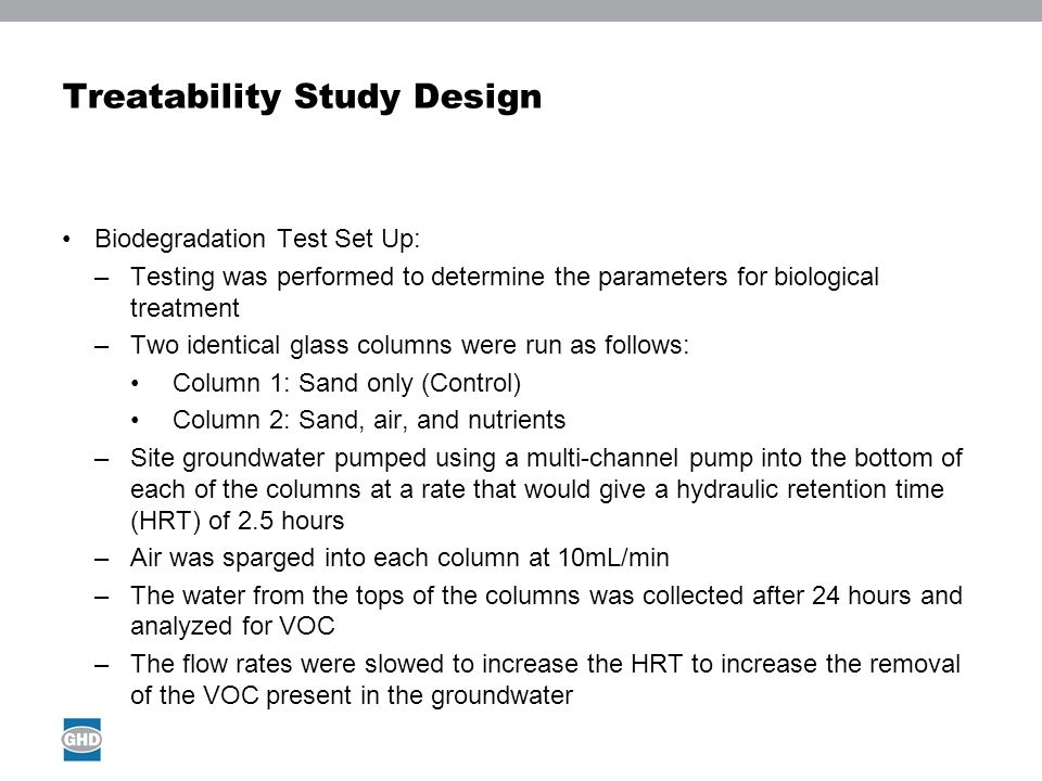 Treatability Study Design
