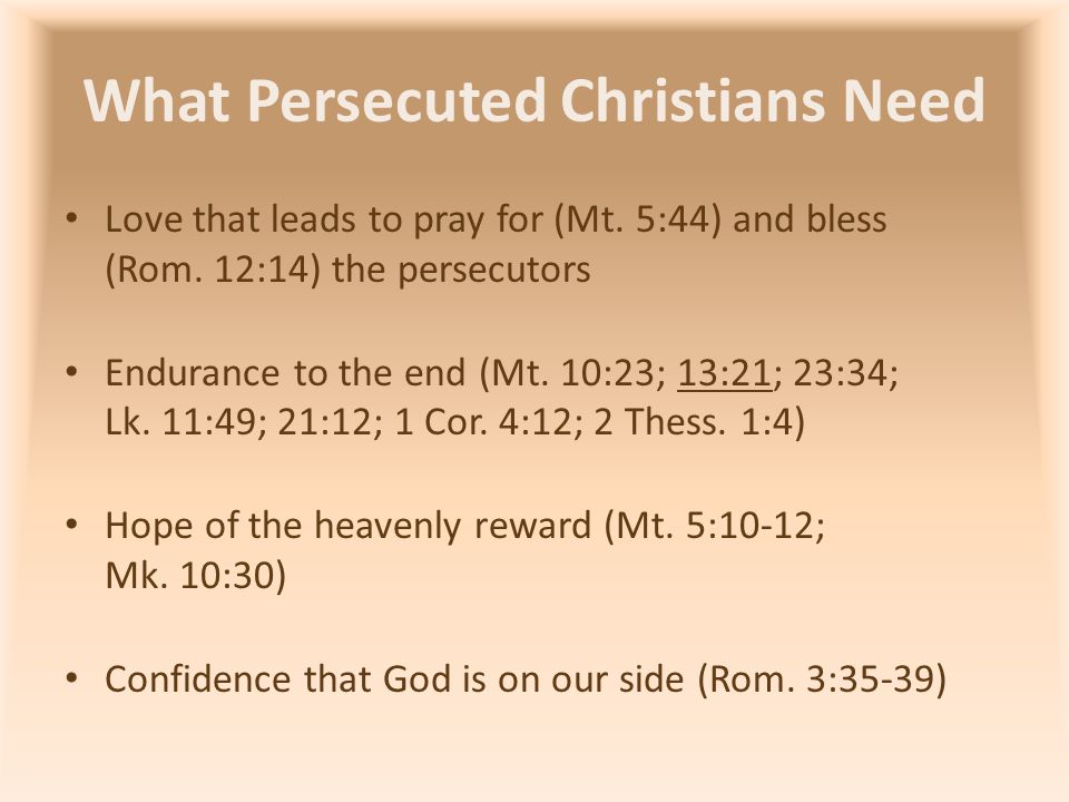 What Persecuted Christians Need