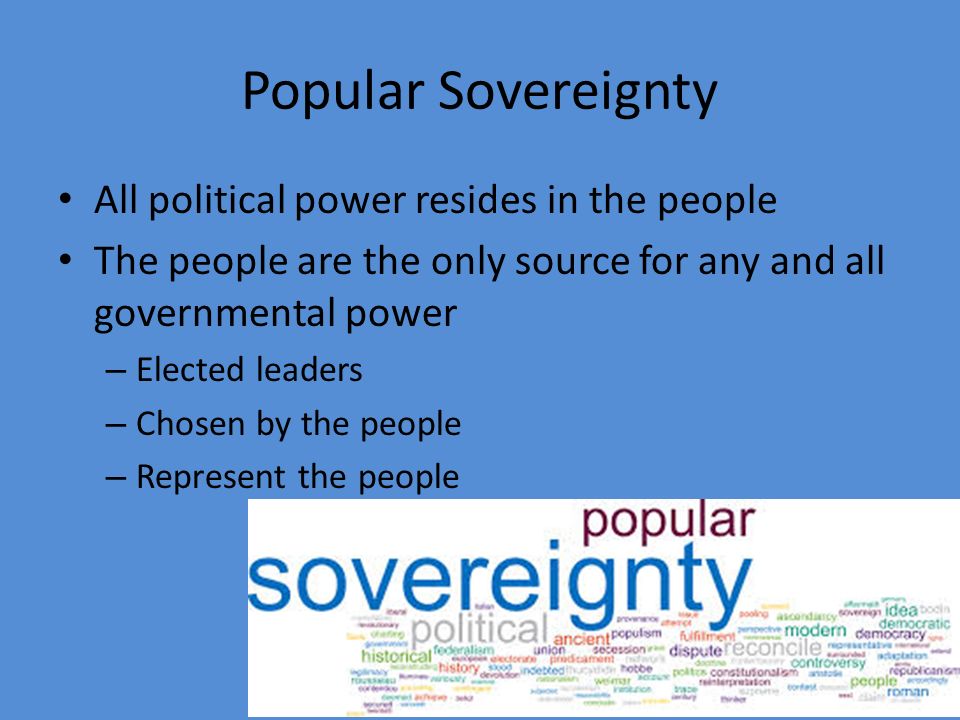 Popular Sovereignty All political power resides in the people