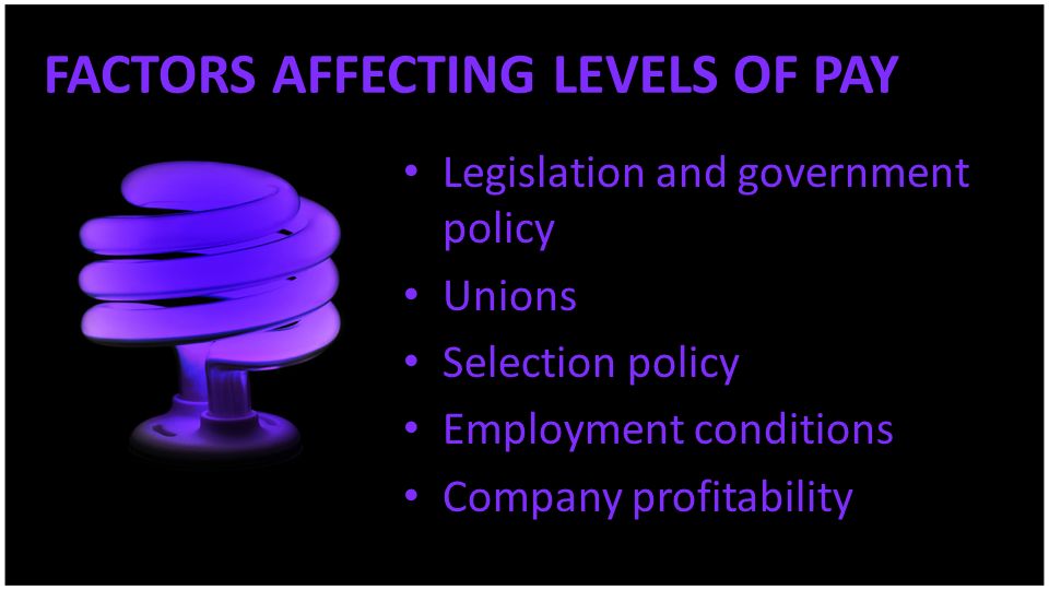 FACTORS AFFECTING LEVELS OF PAY